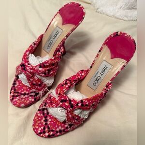 Jimmy Choo Pink Patterned Women's Sandals